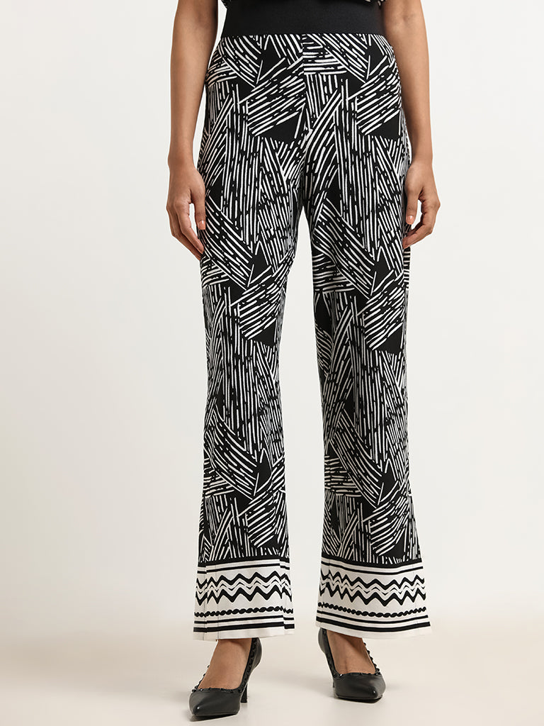 Wardrobe Black Printed Trousers