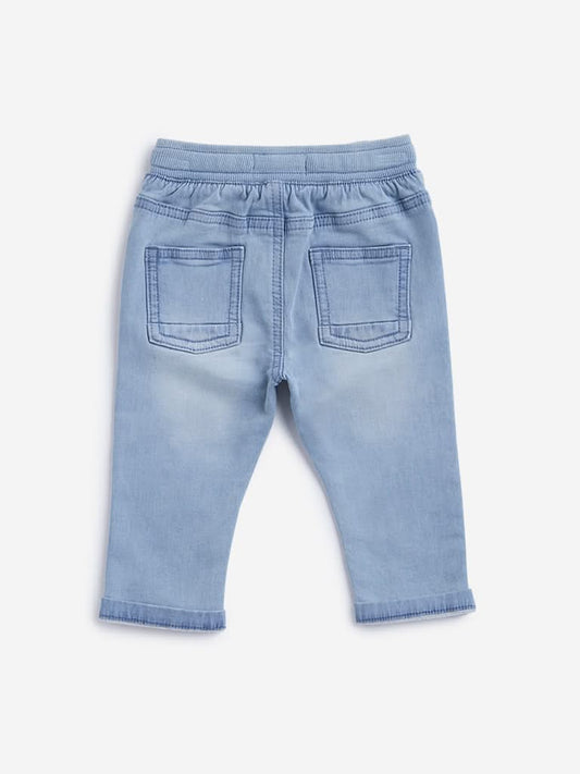 HOP Baby Blue Relaxed Fit Mid Rise Jeans