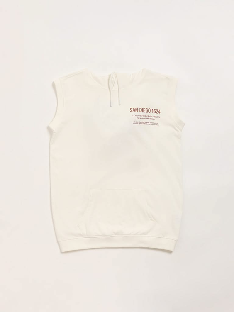 Y&F Kids Off-White Hoodie T-Shirt