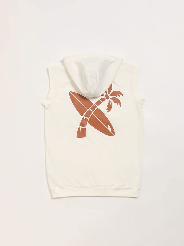 Y&F Kids Off-White Hoodie T-Shirt