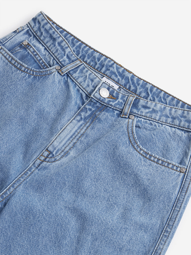 Y&F Kids Blue Cargo-Style Mid Rise Jeans