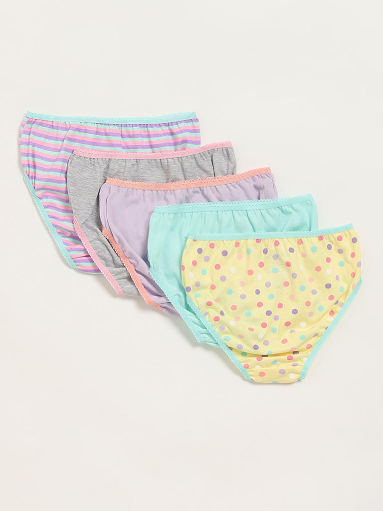 HOP Kids Multicolor Assorted Cotton Briefs - Pack of 5