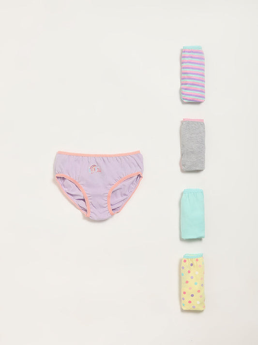 HOP Kids Multicolor Assorted Cotton Briefs - Pack of 5