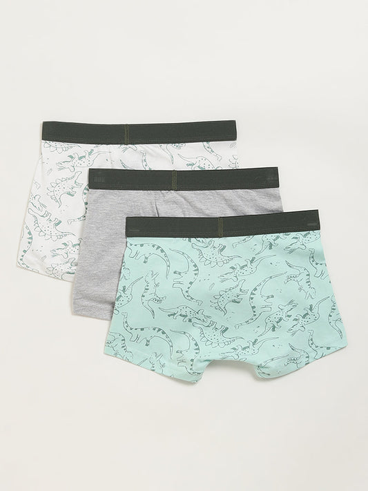 Y&F Kids Multicolour Printed Briefs - Pack of 3