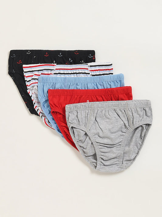 Y&F Kids Multicolor Briefs - Pack of 5