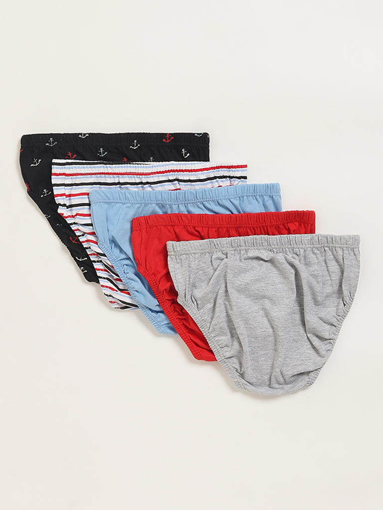 Y&F Kids Multicolor Briefs - Pack of 5