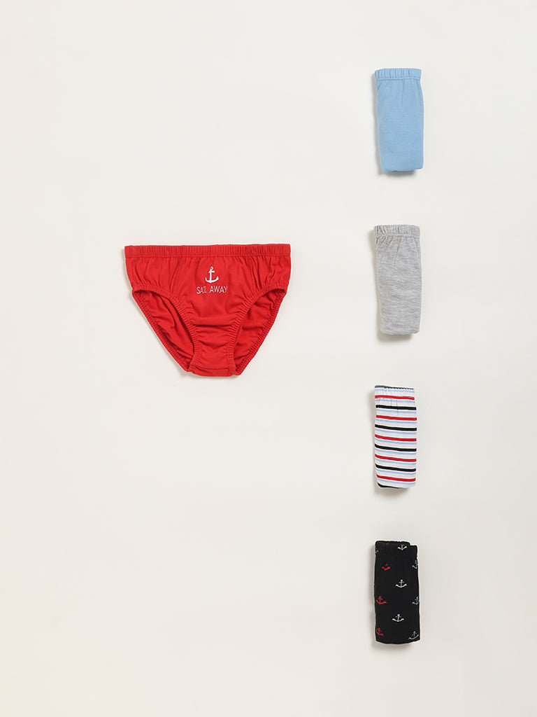 Y&F Kids Multicolor Briefs - Pack of 5