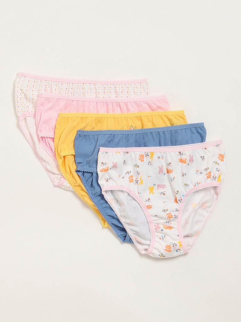 Y&F Kids Multicolor Printed Briefs - Pack of 5