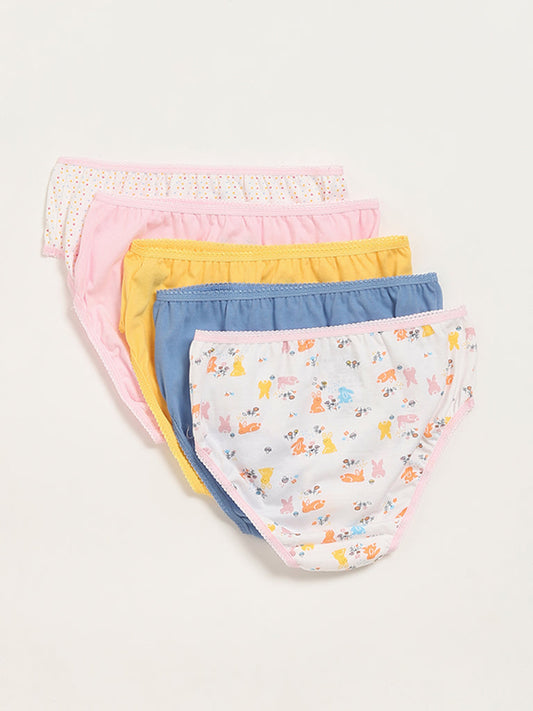 Y&F Kids Multicolor Printed Briefs - Pack of 5