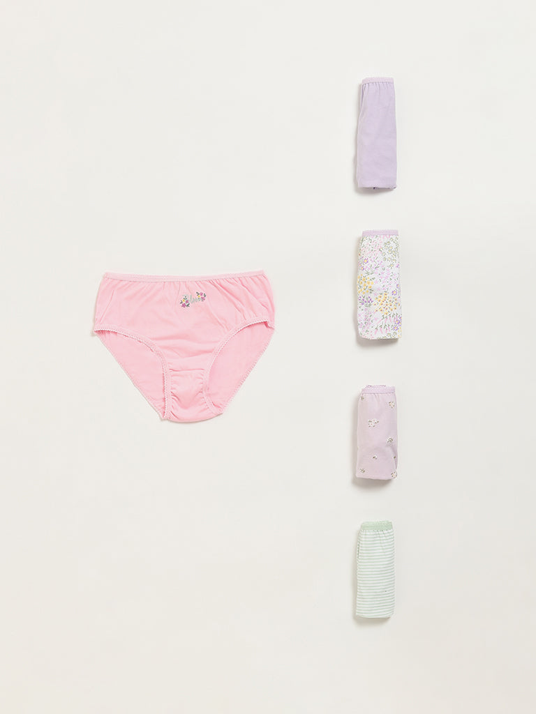 Y&F Kids Multicolour Assorted Printed Briefs - Pack of 5