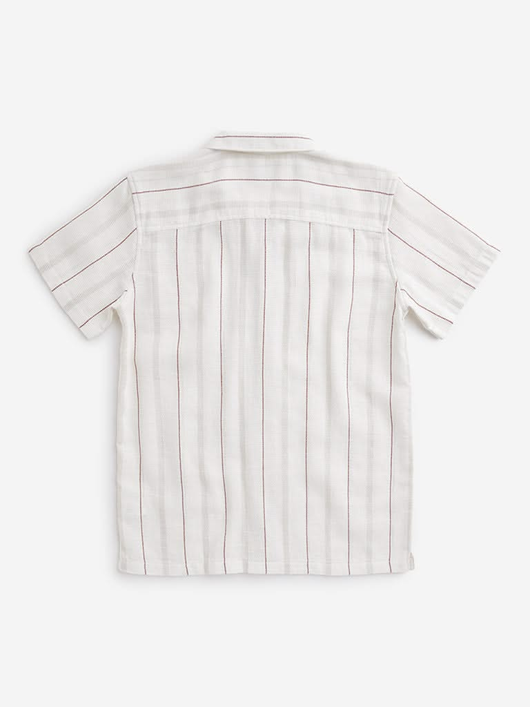 Y&F Kids Off-White Striped Shirt