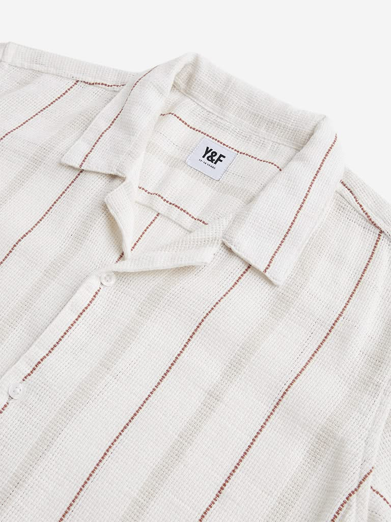 Y&F Kids Off-White Striped Shirt