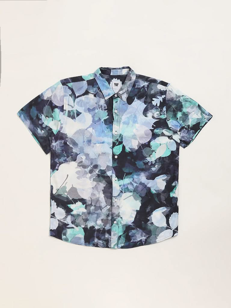 Y&F Kids Multicolour Floral Watercolour Print Shirt