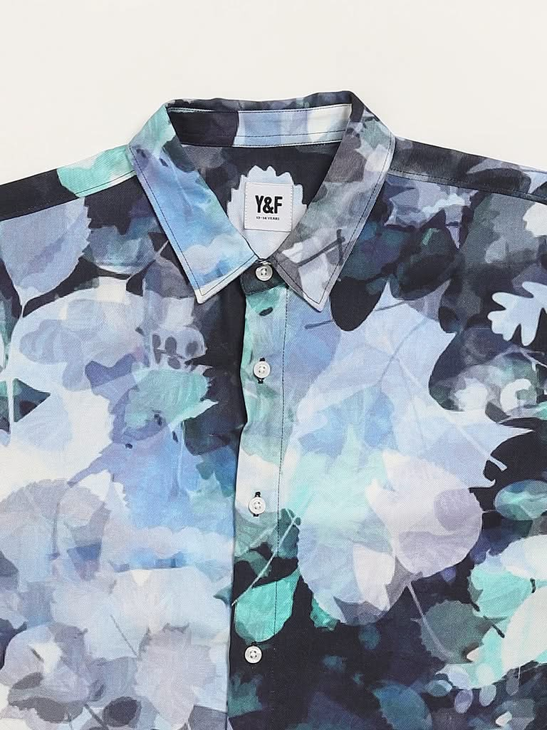 Y&F Kids Multicolour Floral Watercolour Print Shirt