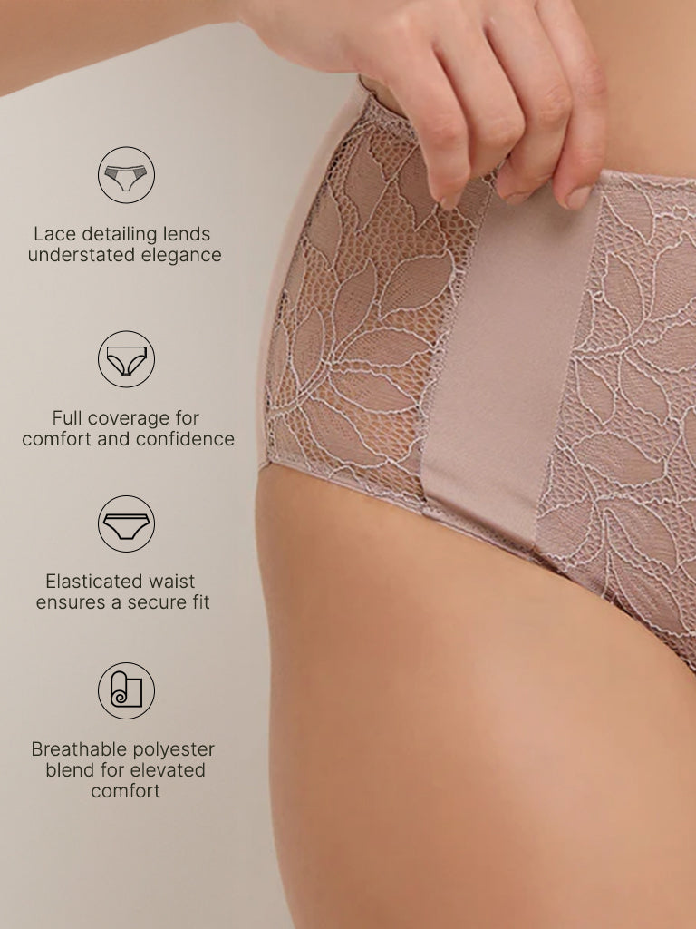 Wunderlove Light Taupe Lace Design Full Brief