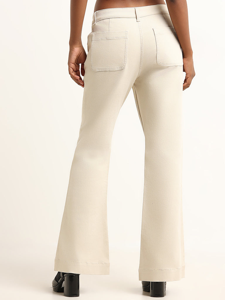 LOV Beige High Waist Wide Leg Jeans