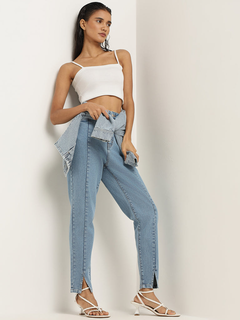 LOV Blue Slim Fit Mid Rise Jeans