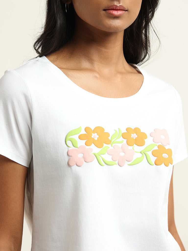 LOV White Printed T-Shirt