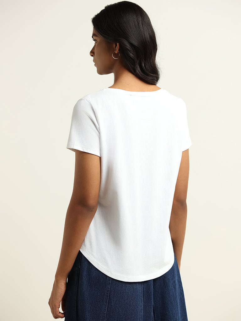 LOV White Printed T-Shirt