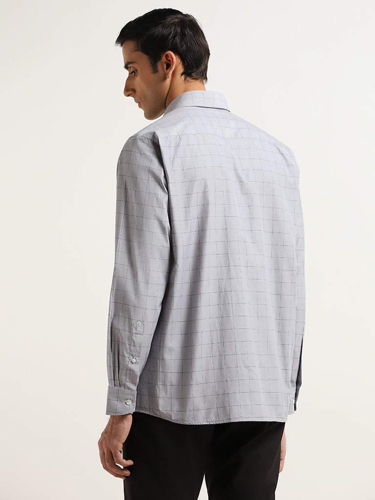 WES Formals Grey Relaxed Fit Shirt