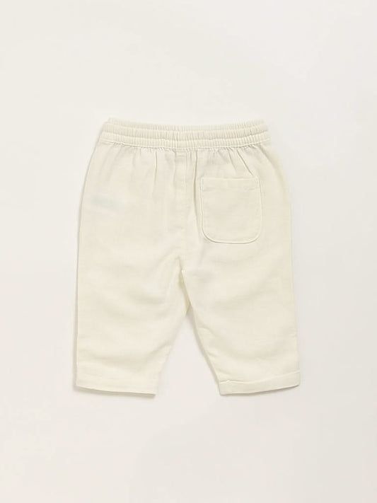 HOP Baby Off-White Solid Pants