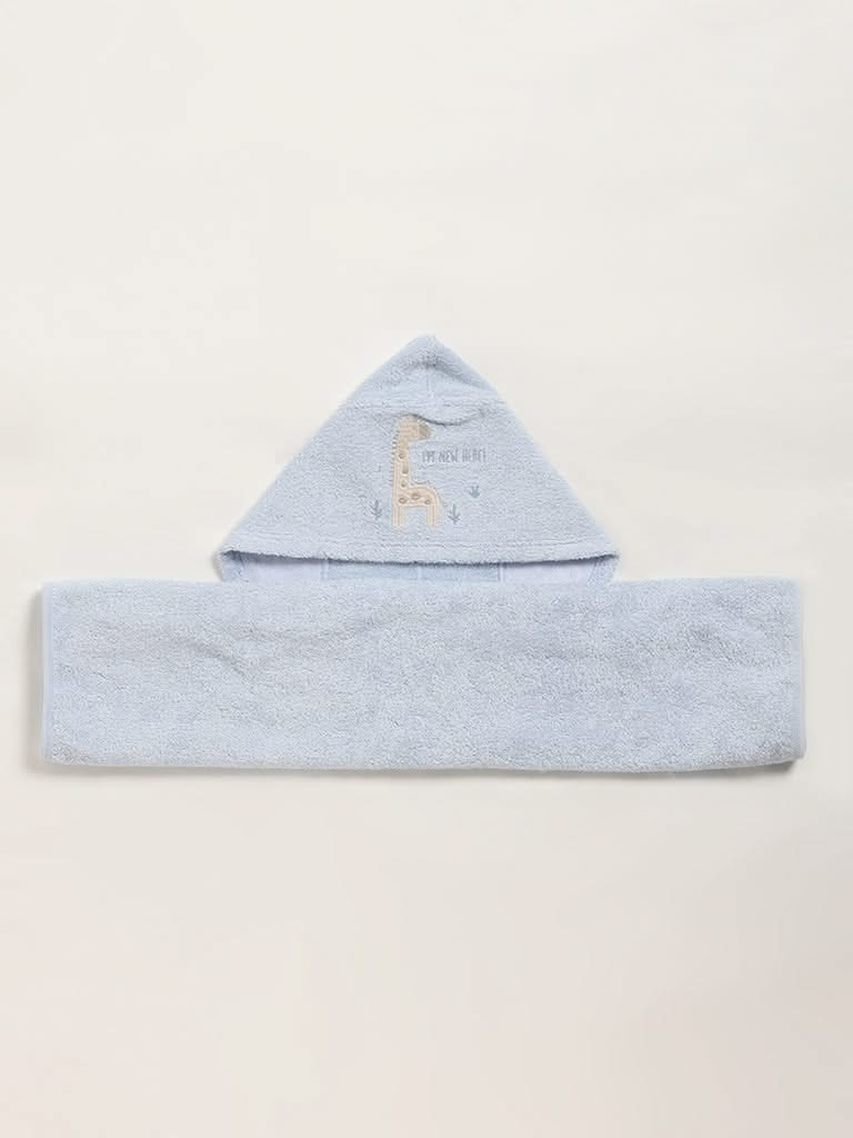 HOP Baby Blue Printed Towel