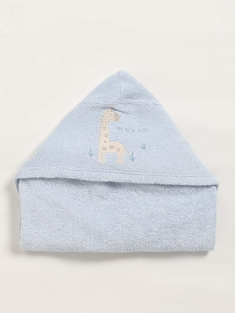 HOP Baby Blue Printed Towel