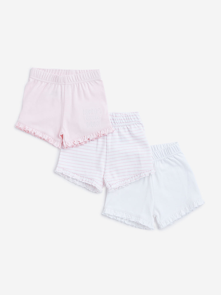 HOP Baby Blush Pink Shorts - Pack of 3