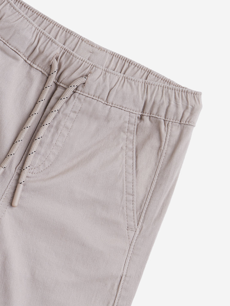 HOP Kids Beige Solid Joggers