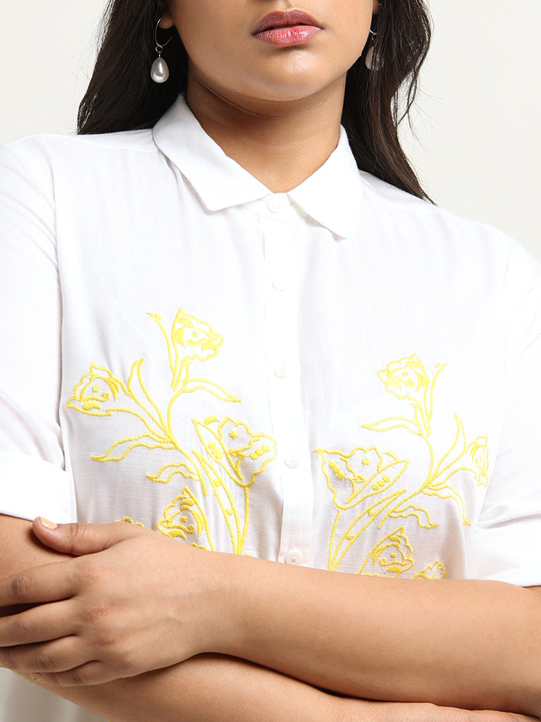 Gia White Embroidered Shirt