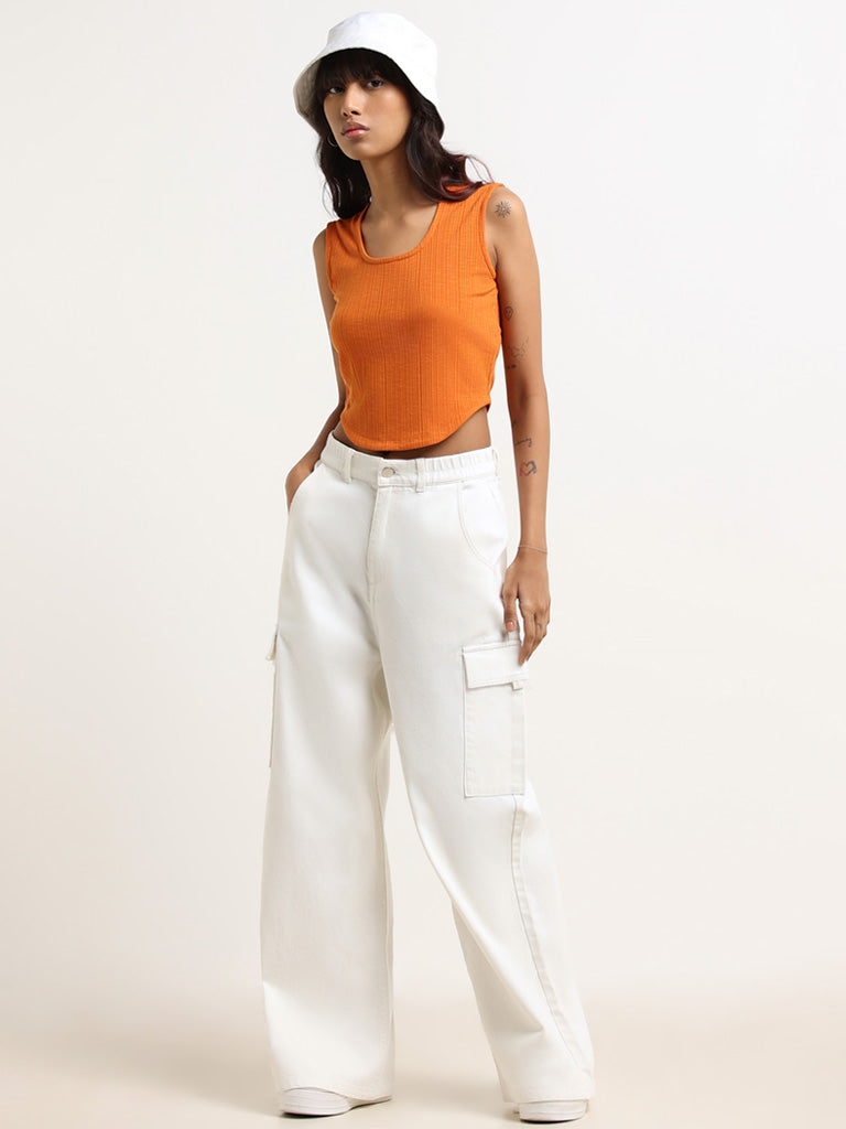 Nuon Orange Crop Top