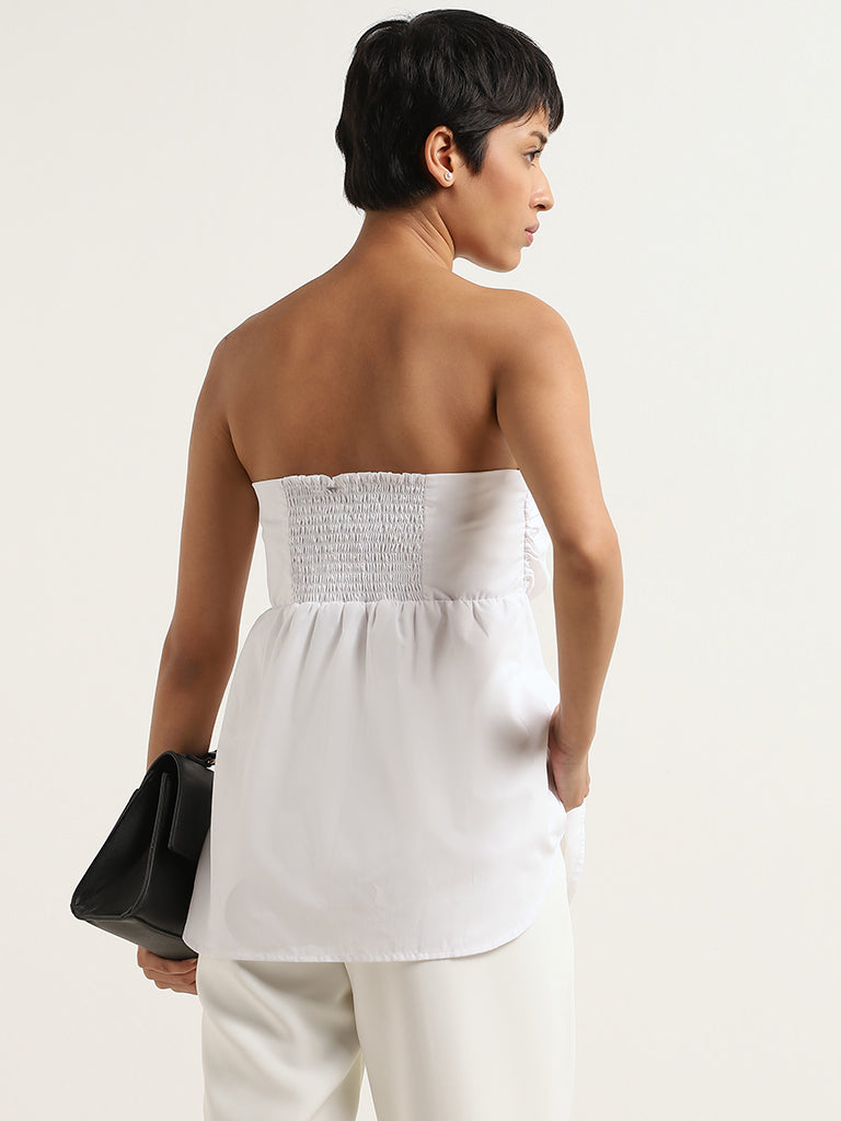 Wardrobe White Cotton Tube Top