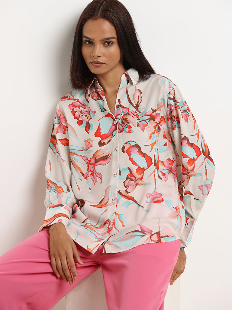 Wardrobe Cream Floral Shirt