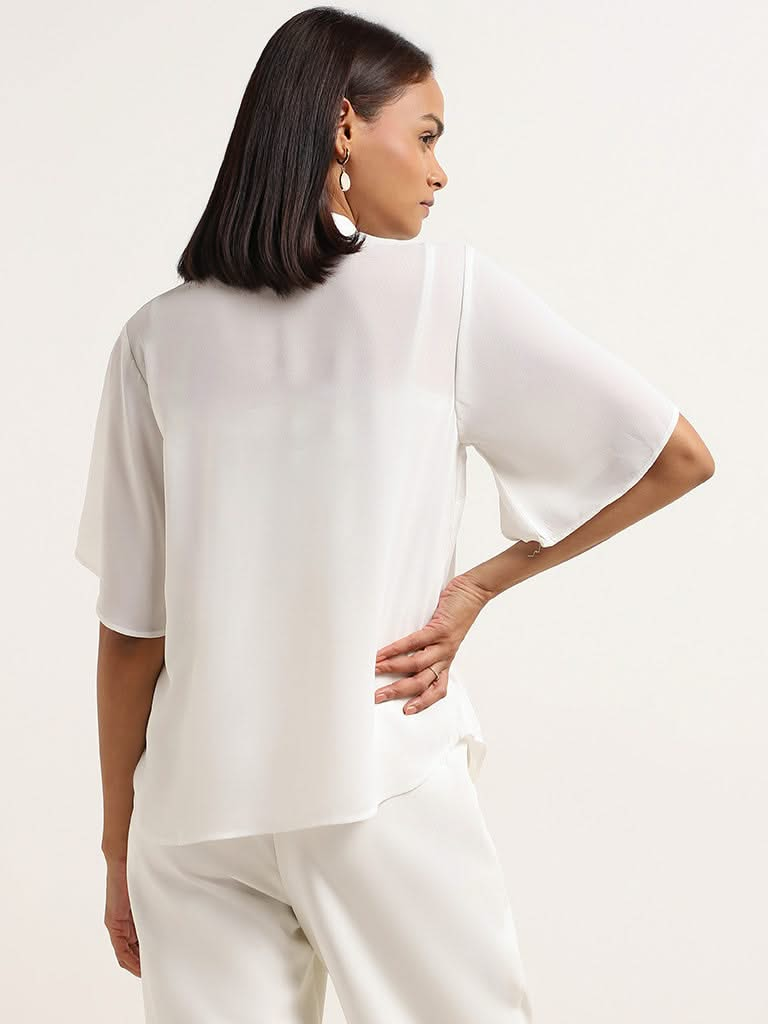 Wardrobe White Ruffled Top