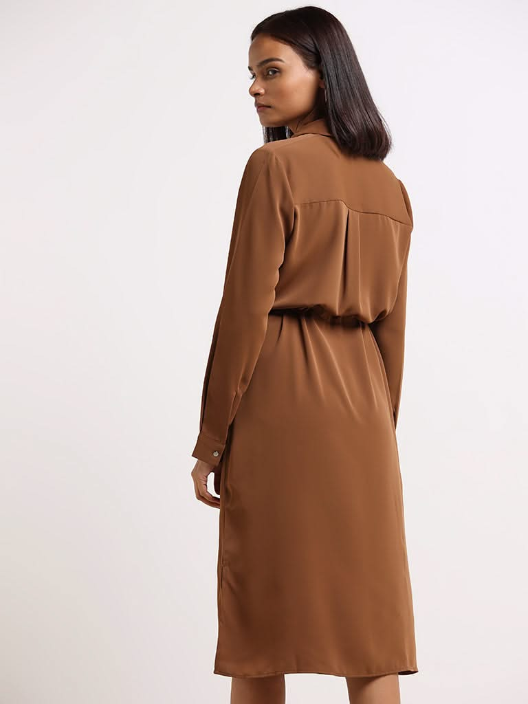 Wardrobe Brown Shirt Dress