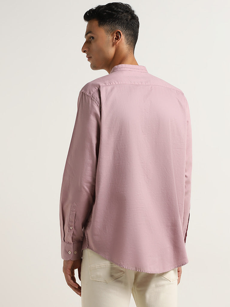 Ascot Dusty Mauve Relaxed Fit Solid Cotton Shirt