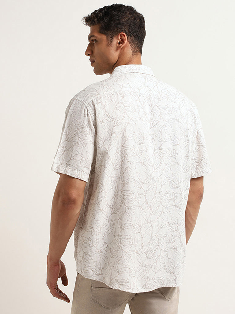 Ascot Off-White Printed Relaxed Fit Shirt