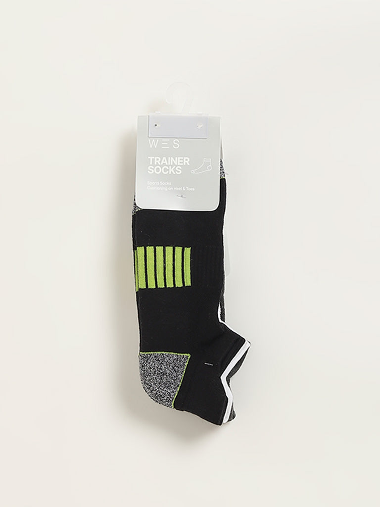 WES Lounge Multicolour Printed Cotton Blend Trainer Socks - Pack of 3