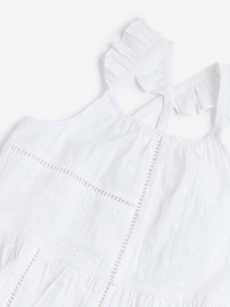 Y&F Kids White Fit and Flare Dress