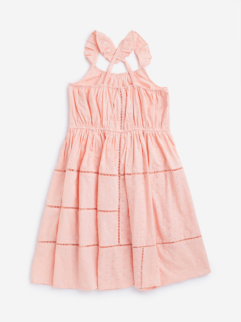 Y&F Kids Peach Fit and Flare Dress