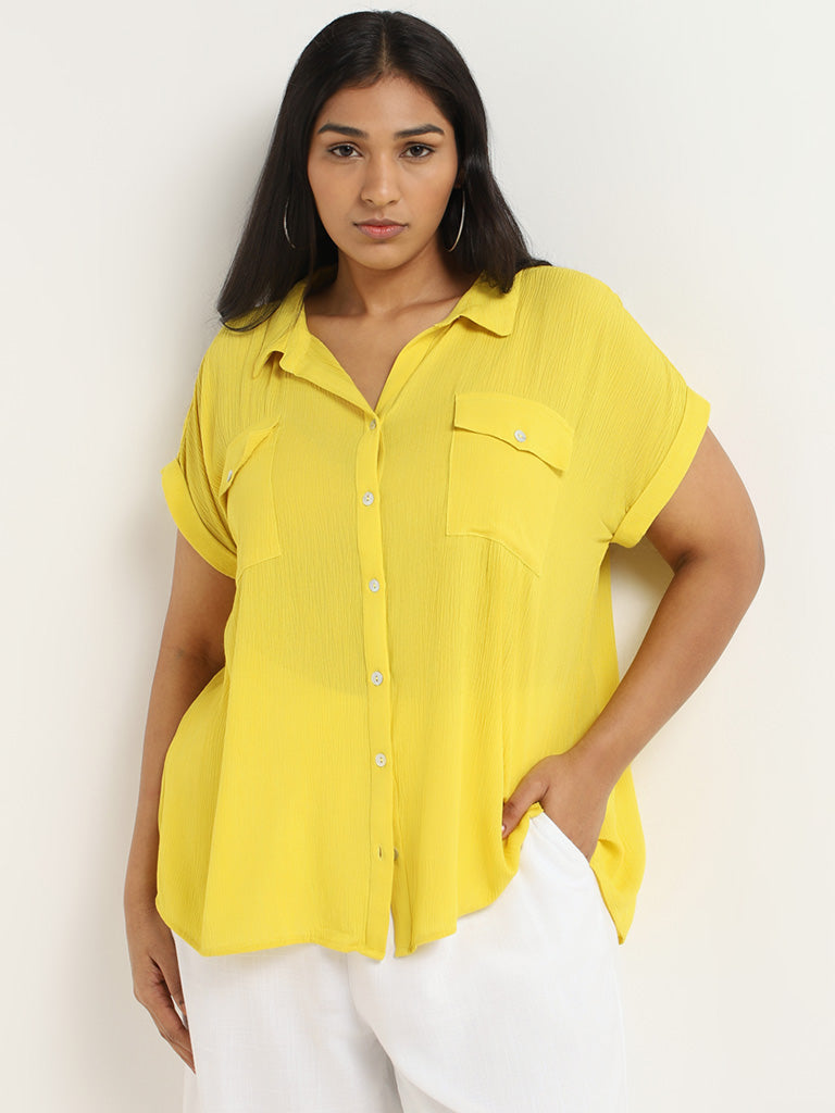 Gia Yellow Crinkled Shirt