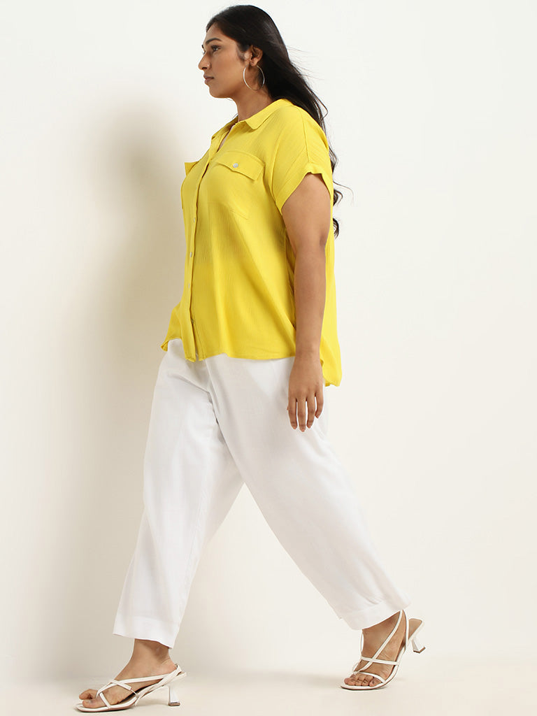 Gia Yellow Crinkled Shirt