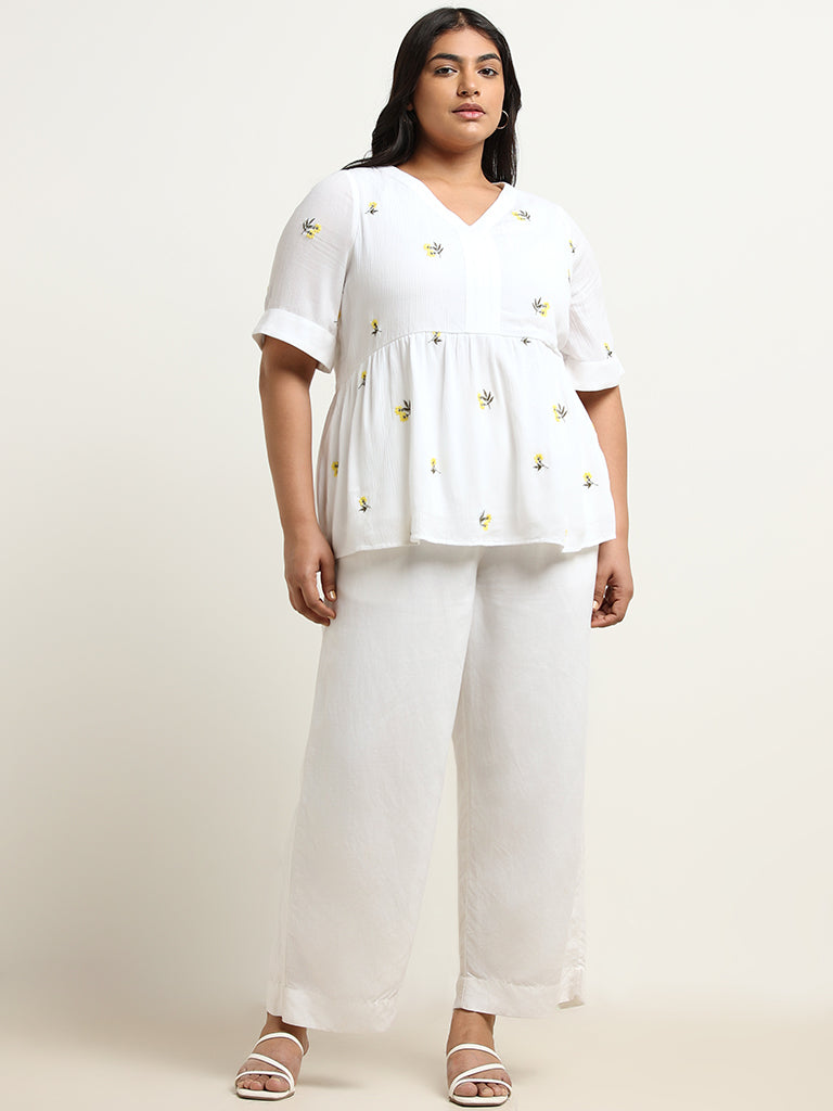 Gia White Embroidered Top