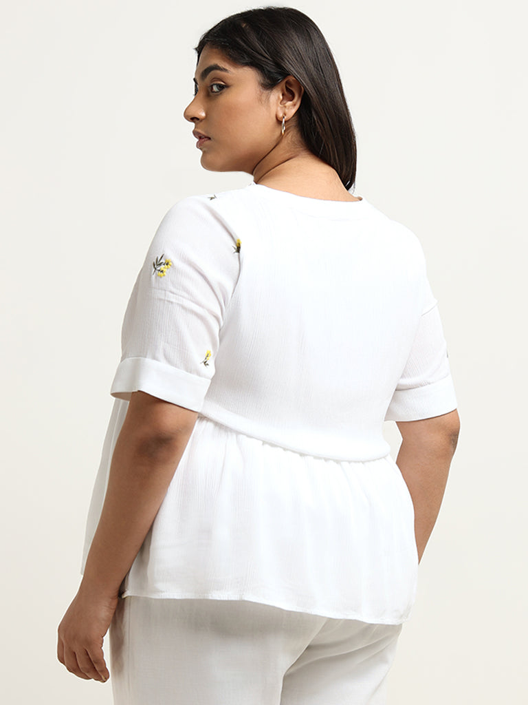 Gia White Embroidered Top