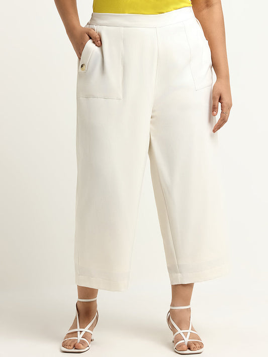 Gia Off-White Straight-Leg Pants