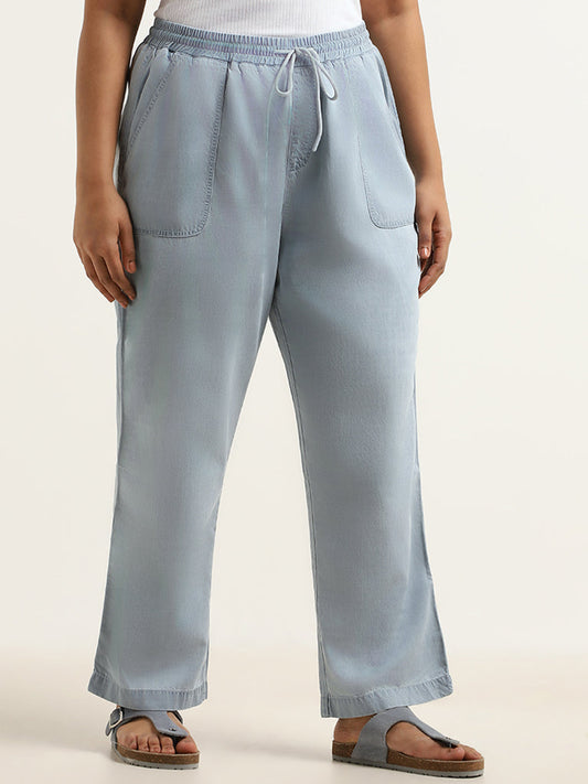 Gia Blue Straight-Fit Pants