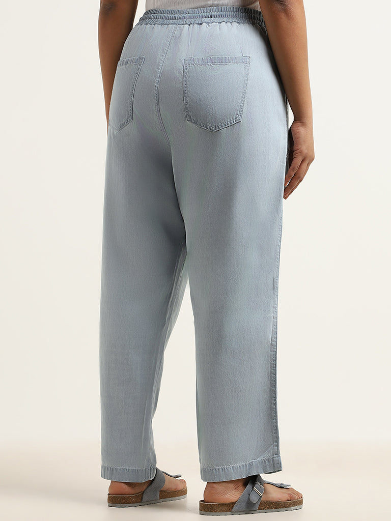 Gia Blue Straight-Fit Pants