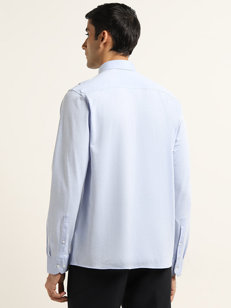 WES Formals Light Blue Slim Fit Shirt