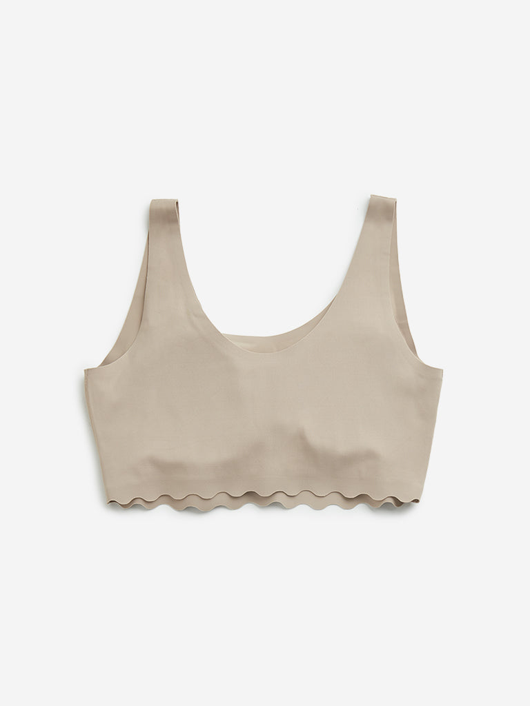 Y&F Kids Beige Invisible Crop Top