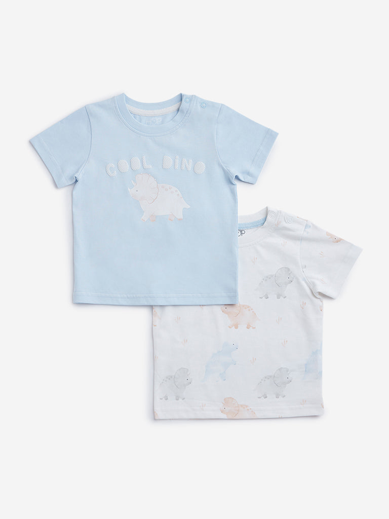 HOP Baby Multicolor Printed T-Shirt - Pack of 2